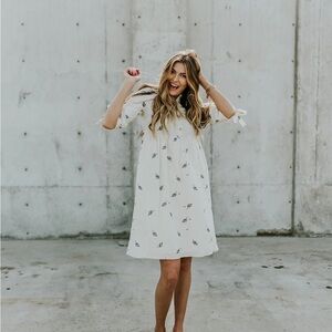 Polagram White Floral Midi Dress